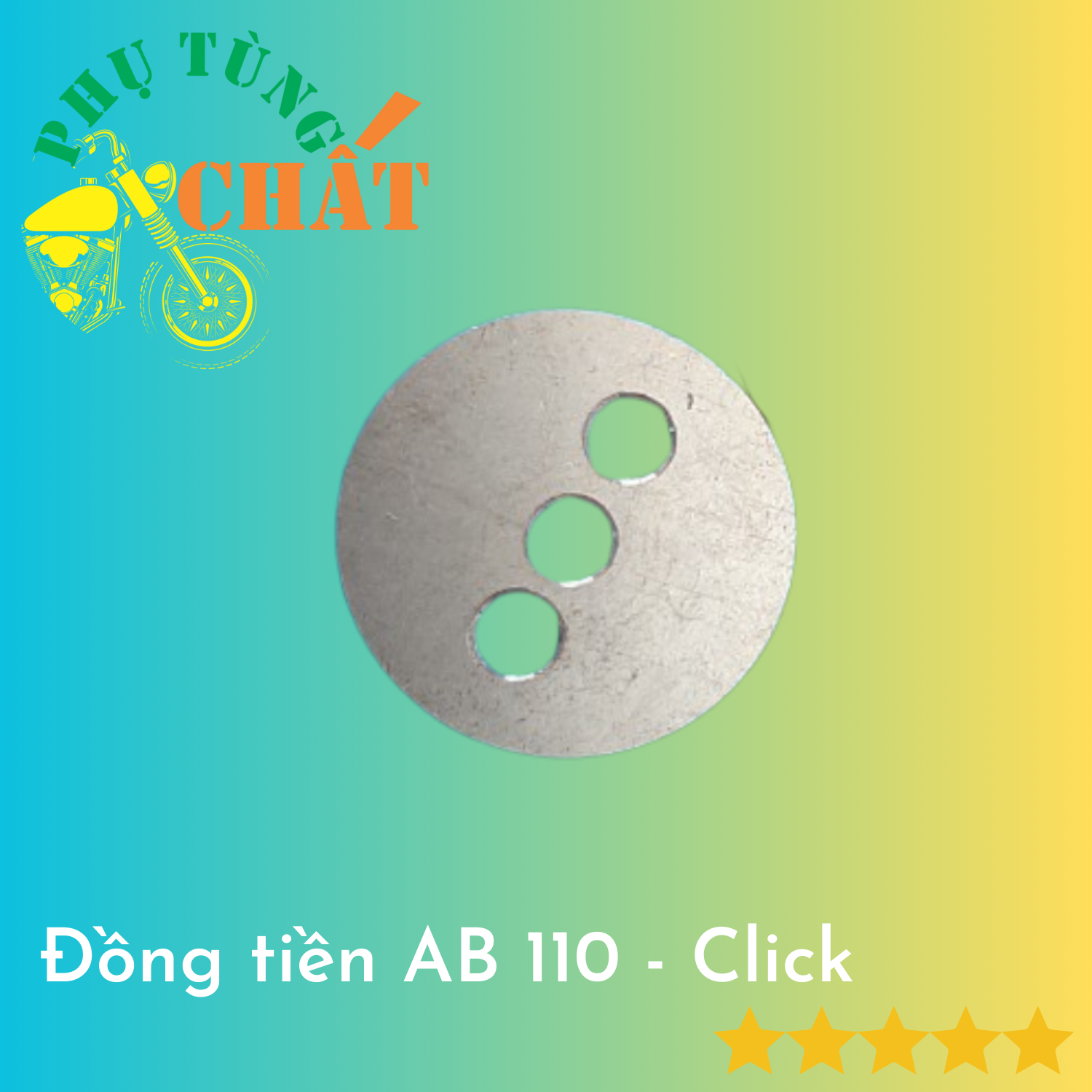 Đồng tiền Air Blade 110 - Click chuẩn 22li, gồm 1 đồng tiền 2 ốc vặn sản xuất tại Việt Nam - PHỤ TÙNG CHẤT
