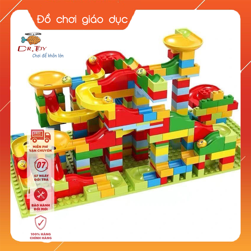 [MẪU MỚI 2021] Bộ xếp hình tháp cầu trượt thả bi 206 chi tiết bằng nhựa cao cấp  - đồ chơi Lego, xếp hình trẻ em DrToy