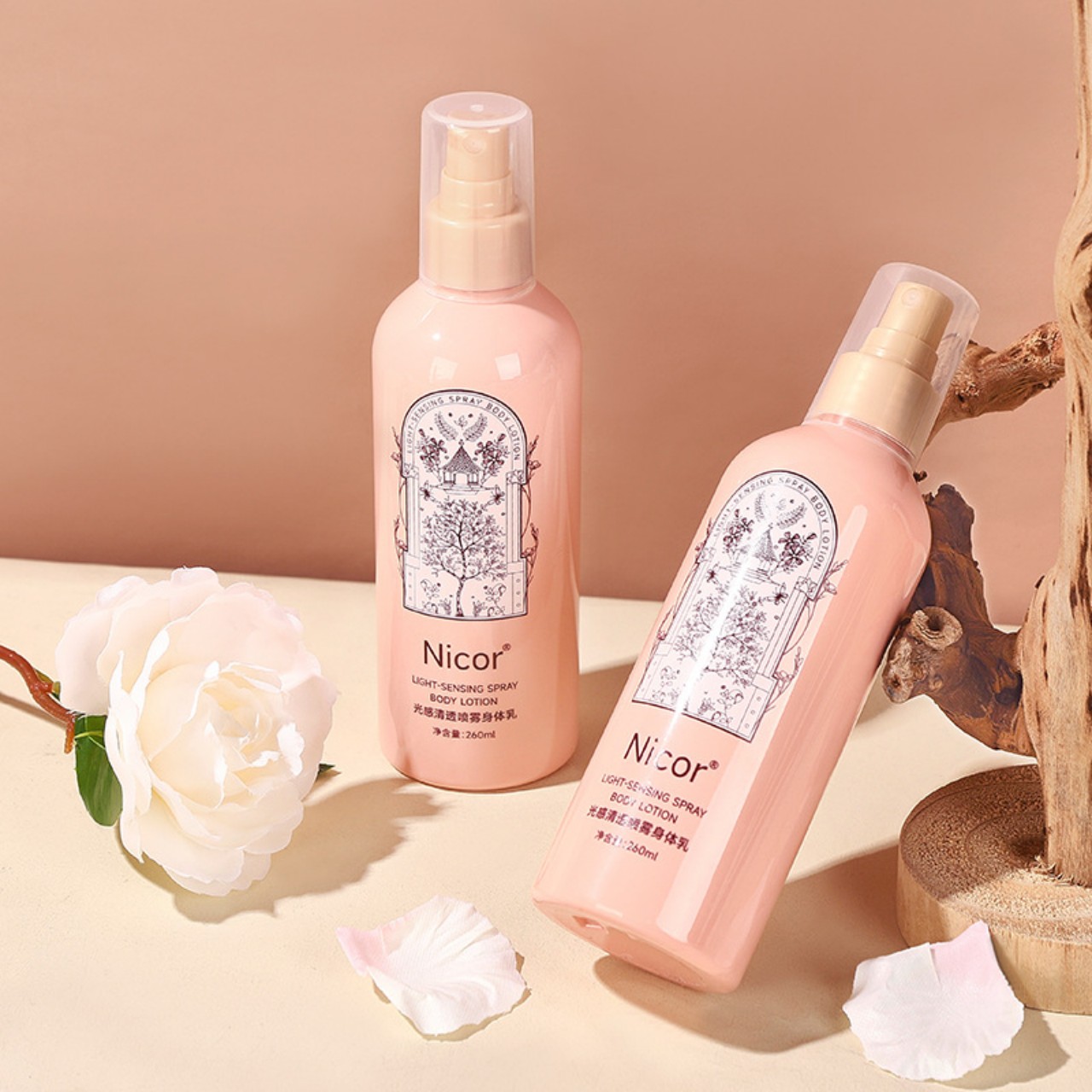Xịt dưỡng thể cấp ẩm trắng da, dưỡng ẩm, giảm mụn toàn thân body lotion 260ml - nội địa trung