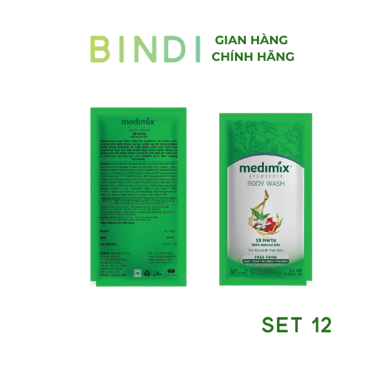 Set 12 gói sữa Tắm Medimix 18 loại thảo dược 10ml