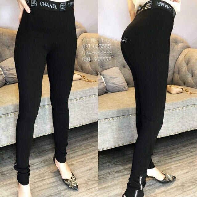 Quần Legging nữ vải Umi, Quần Legging cạp cao, Quần Legging cạp chun chữ _ Xưởng May Anhduong