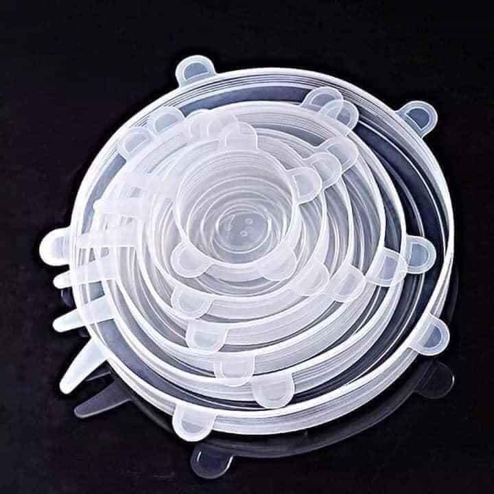 Sét 6 miếng silicone bọc thực phẩm co giãn, nắp bọc bát bảo vệ thực phẩm