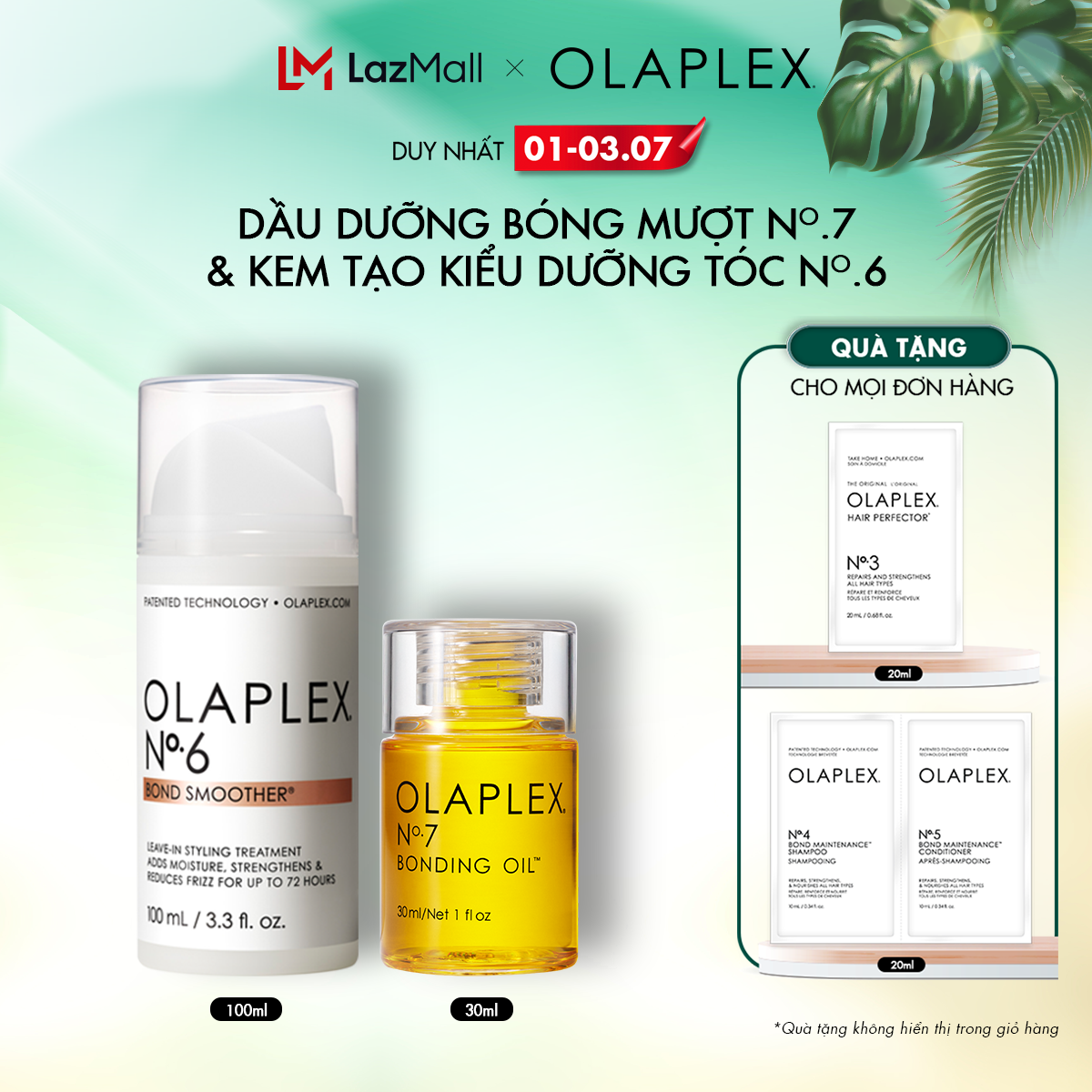 Dầu dưỡng tóc Olaplex No.7 + Kem tạo kiểu tóc và dưỡng tóc chắc khỏe Olaplex No.6