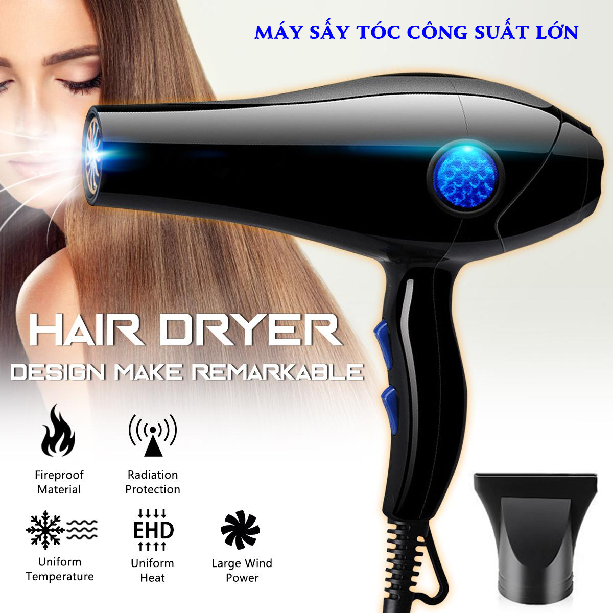 Máy Sấy Tóc Tạo Kiểu  Chuyên Nghiệp, Máy sấy tóc cao cấp công suất lớn, SIÊU KHUYẾN MÃI