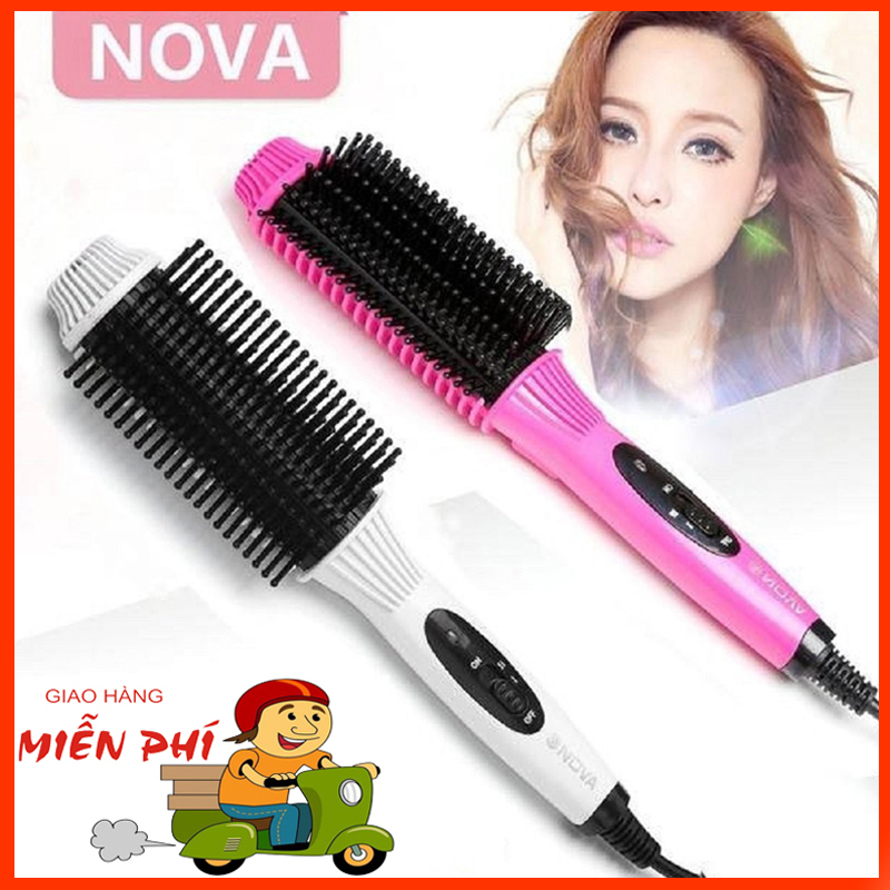 Lược Uốn Tóc Đa Năng Lược Tạo Kiểu Tóc Tại Nhà Máy Kẹp Uốn Duỗi Tóc NOVA 3 In 1 Dễ Sử Dụng - Bảo hành Uy Tín 1 Đổi 1 bởi SD SHOP
