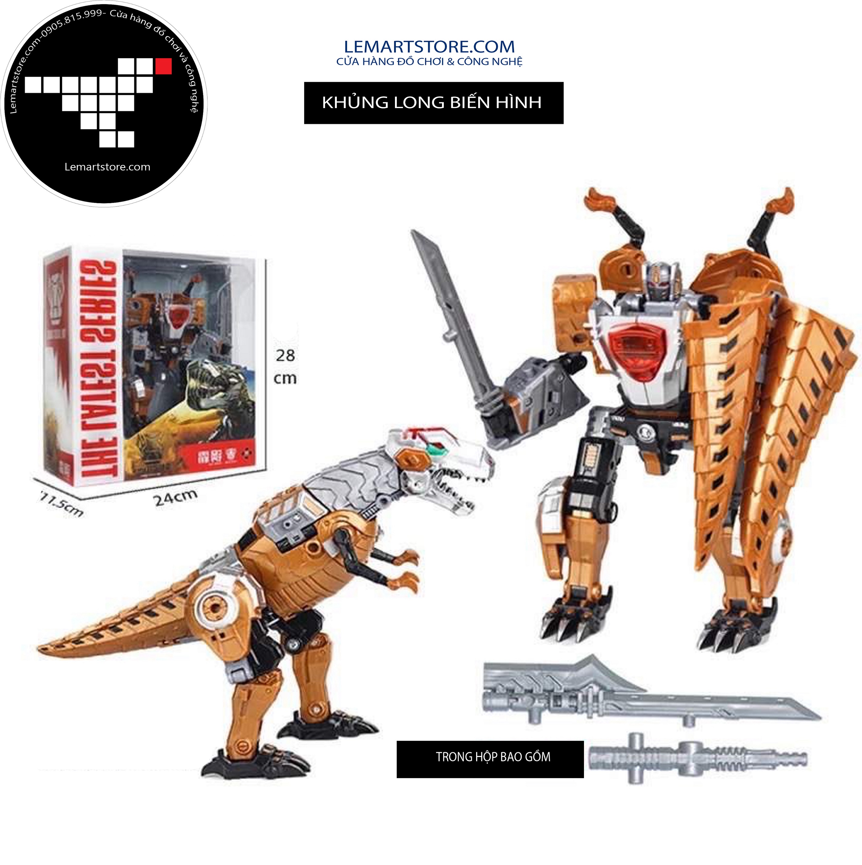 Đồ chơi khủng long bạo chúa t-rex biến hình thành người máy