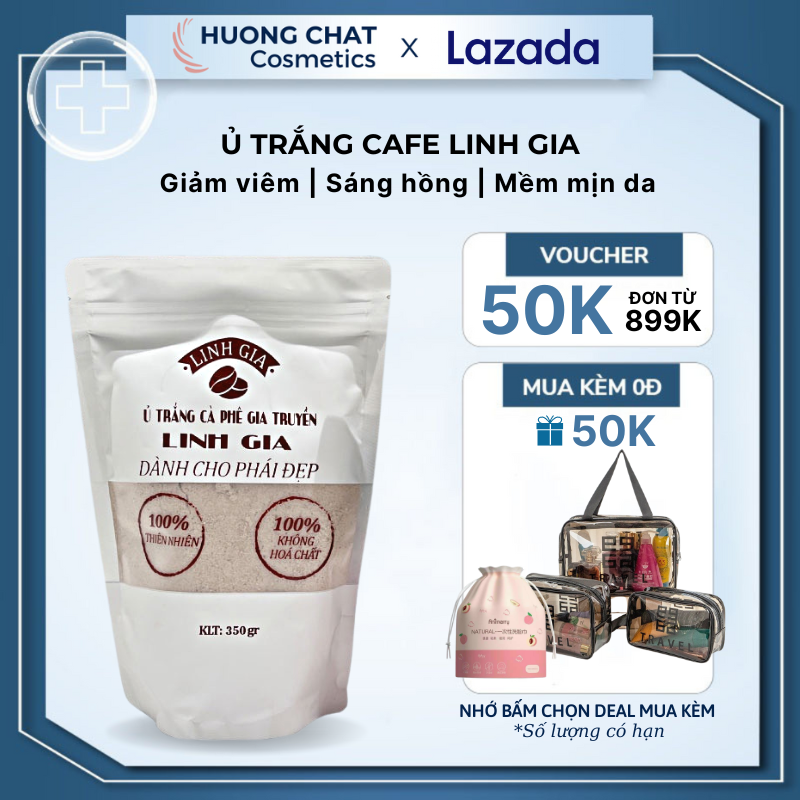 Ủ trắng cafe linh gia 350g 100% thiên nhiên mềm mịn da dành cho body