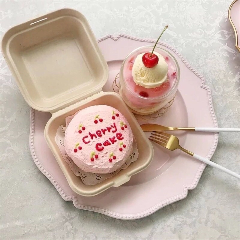 Hộp bã mía vuông đựng bánh, hamburger dùng một lần kích thước: 158cm | đáy: 9*9cm - 156marthcm