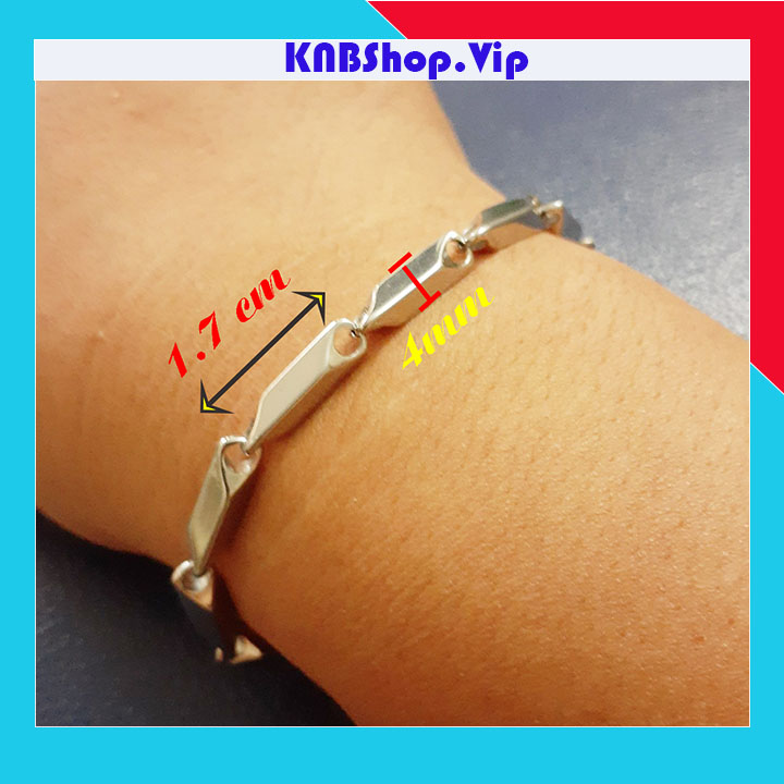 Lắc tay inox hỏa tiễn 4mm trơn đẹp, không đen, không gỉ - Chọn size theo yêu cầu