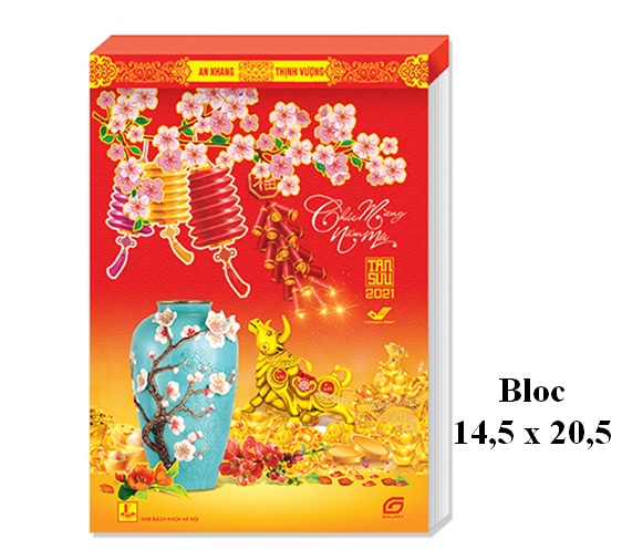 LỊCH BLOC 2021 ĐẠI ĐẶC BIỆT 14,5x20,5cm KHÔNG BÌA– Chủ đề GỐM VÀ HOA - LỊCH NGÂN HÀ