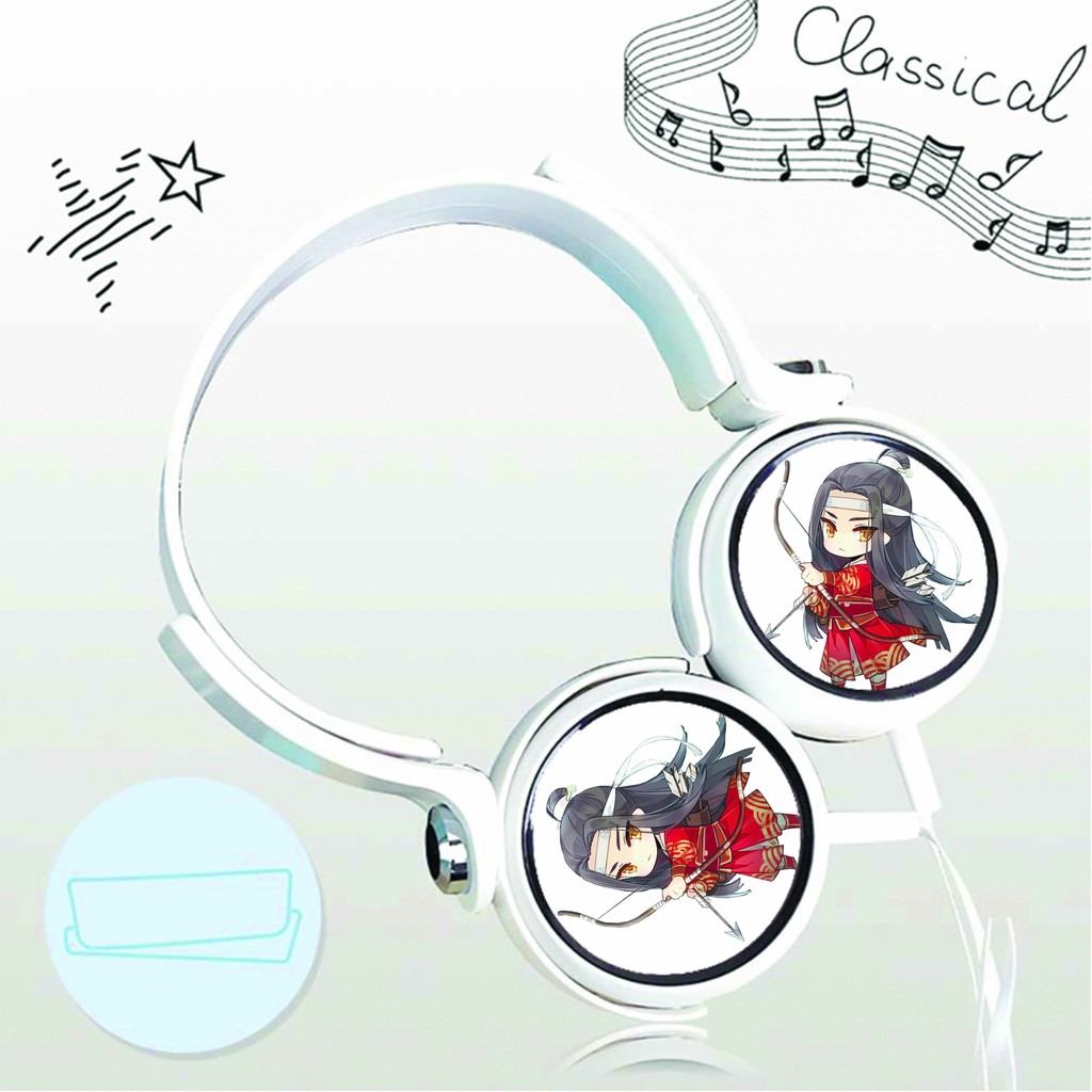 Tai nghe chụp Ma Đạo Tổ Sư, Miku, Sailor Moon, Sakura Thủ Lĩnh Thẻ Bài, Thiên Quan Tứ Phúc cắm dây có mic chibi