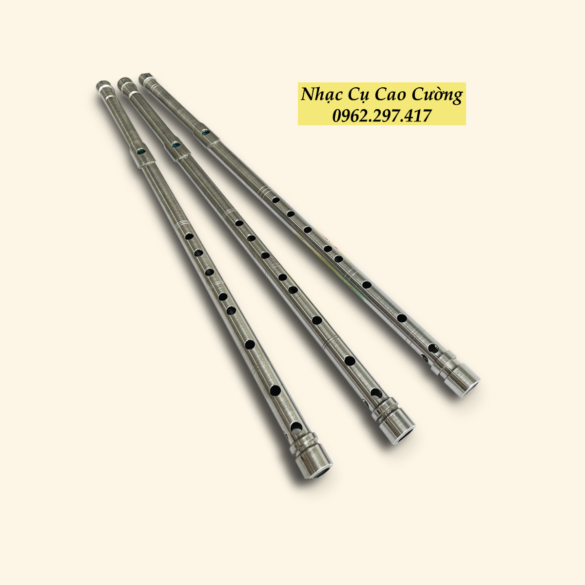 Sáo Inox C5 Cao Cấp Âm Chuẩn Nhạc Cụ Cao Cường