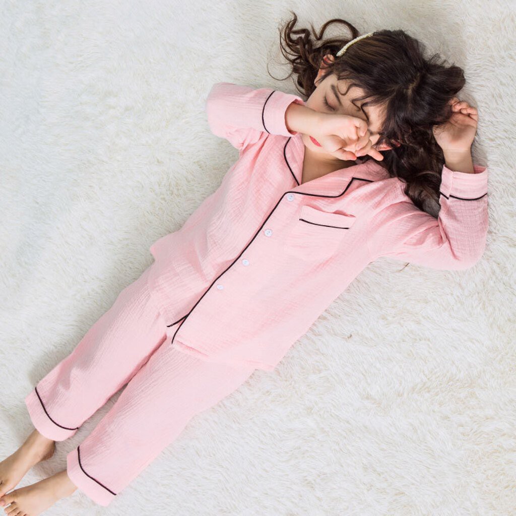 Bộ ngủ chất đũi cho bé, bộ pijama đũi nhăn dài tay cho bé trai và bé gái từ 6-27kg