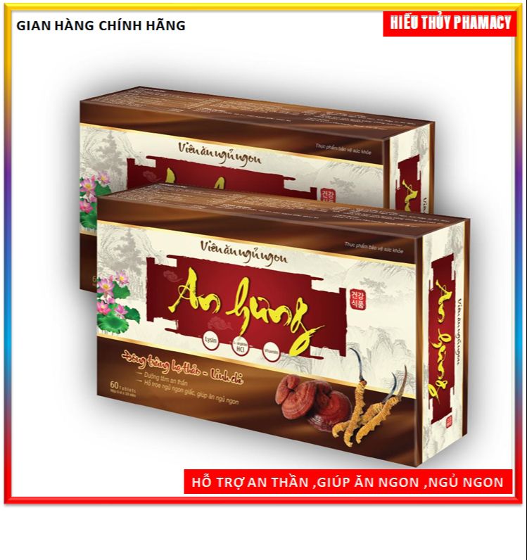 Viên ăn ngủ ngon an hưng đông trùng ,hạ thảo ,linh chi giup ăn ngon loại bỏ mất ngủ căng thẳng stress tăng cường đề kháng - hộp 60 viên - th pharma