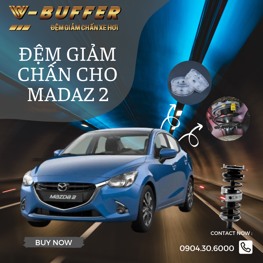 [Mazda 2] Đệm cao su giảm chấn cho ô tô - Bộ 4 chiếc