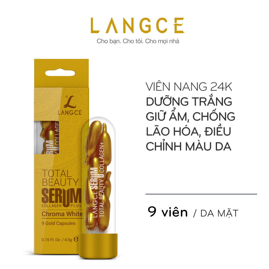 SERUM COLLAGEN+ ĐẸP DA VIÊN NANG VÀNG 24K (9 VIÊN) LANGCE