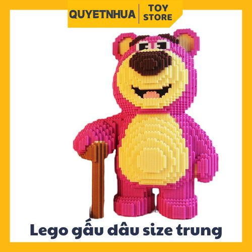 Lego Xếp Hình Gấu Size Nhỡ 18.5cm Siêu Đẹp Đa Dạng Mẫu Mã , Mô Hình Gấu Bearbrick Size Trung, Ghép Hình Đẹp. Tặng búa xếp hình trong hộp