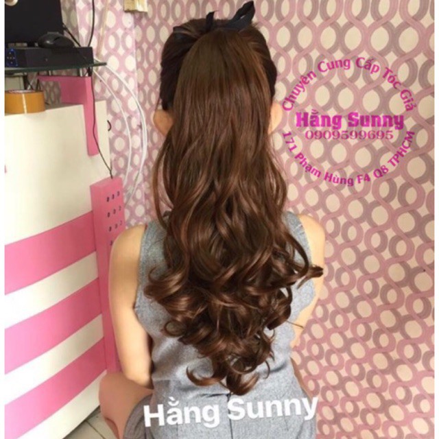  Tóc giả nữ cột ❤FREESHIP❤ Giảm 5k khi nhập mã  TOCGIAHOT -Tóc giả cột xoăn lọn dài 