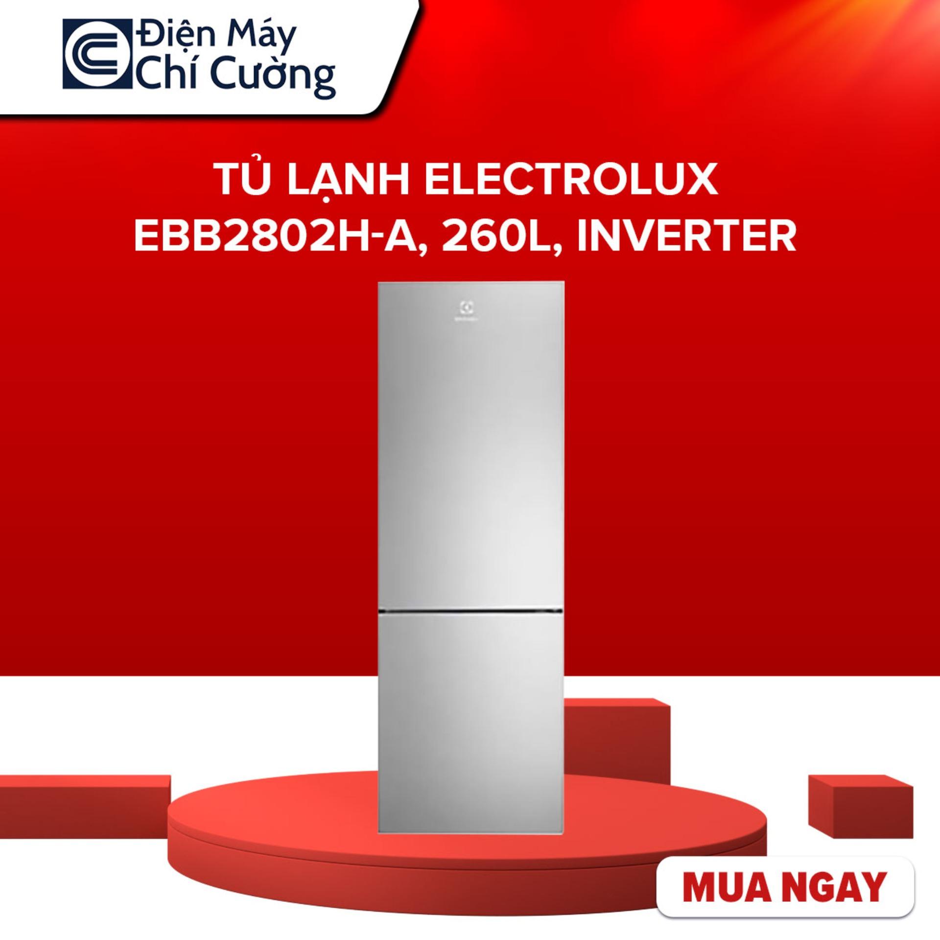 Tủ lạnh electrolux ebb2802h-a, 260l, inverter