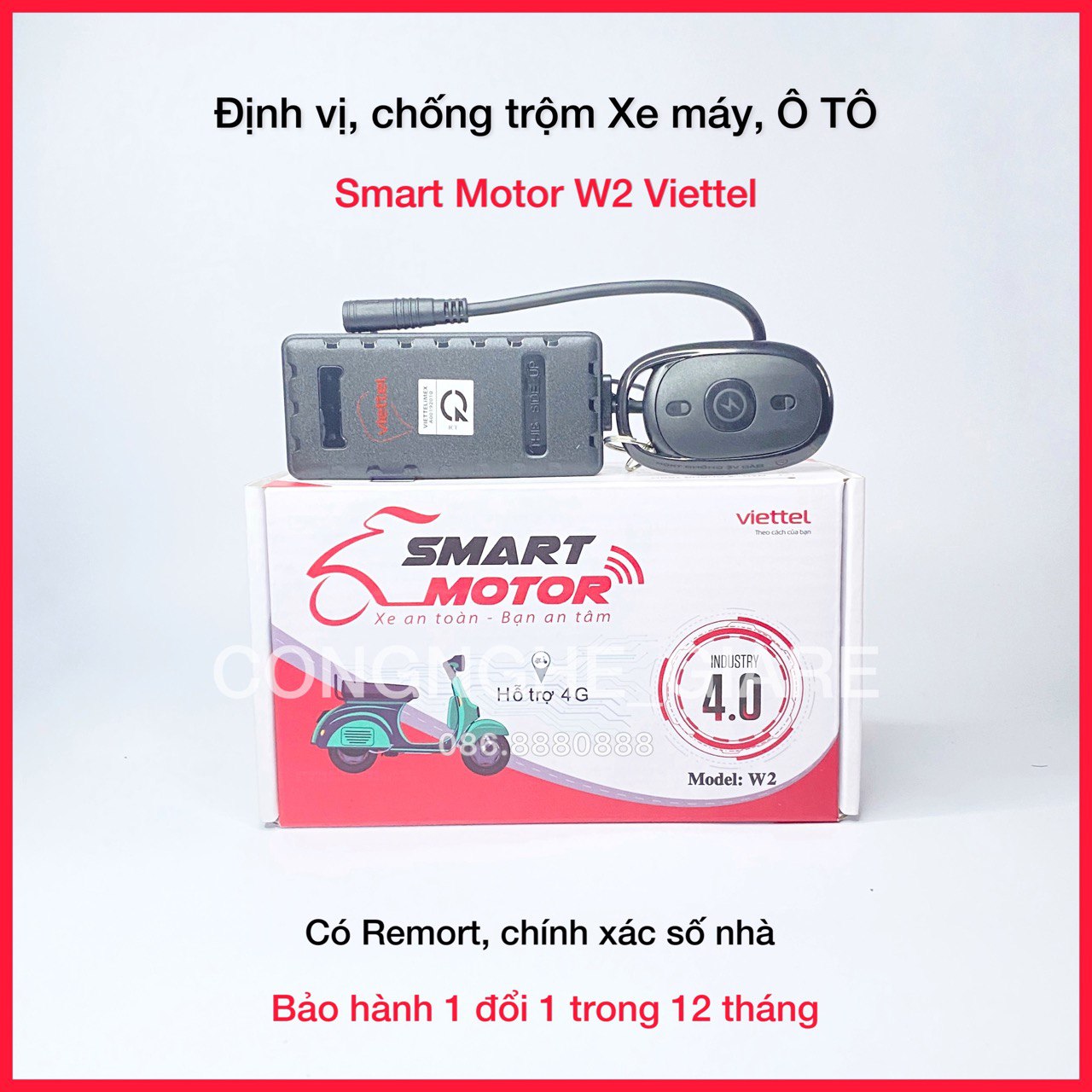 Định vị, chống trộm xe máy, ô tô - smart motor w2 viettel