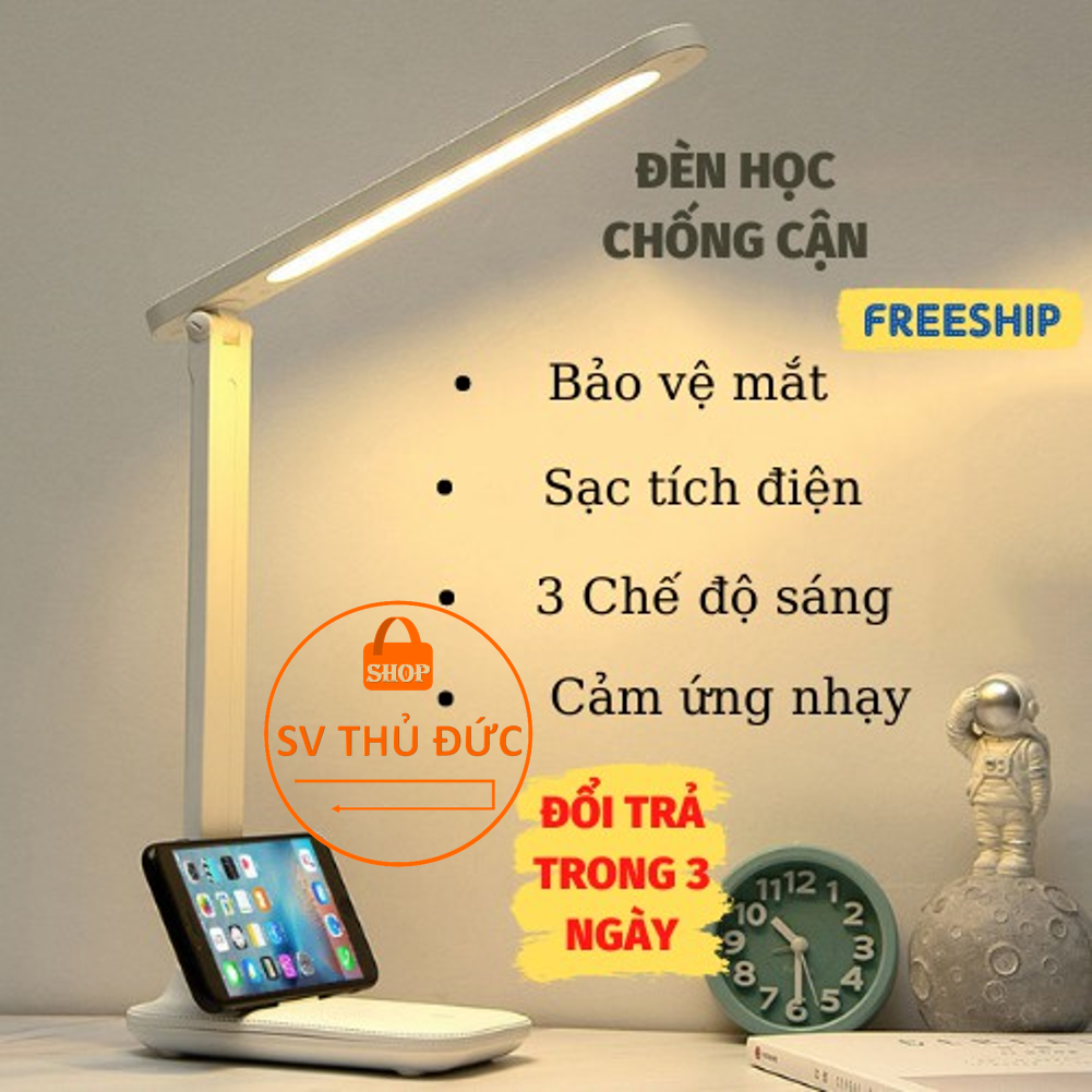 Đèn Học,Đèn bàn, Đèn Học Chống Cận Gấp Gọn LED USB Cao Cấp, Cảm Ứng Tích Điện Thông Minh ( SV Thủ Đức )