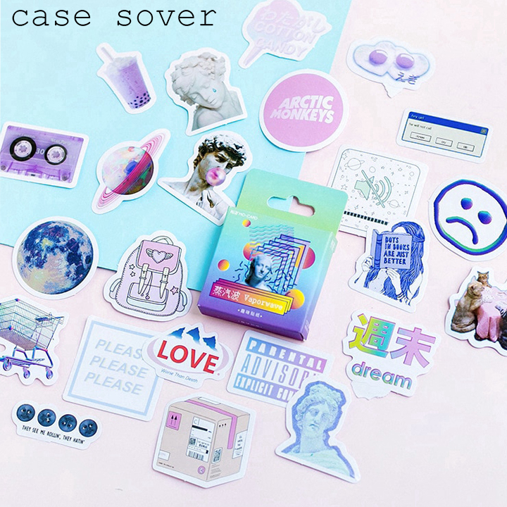 Hộp 46 sticker chủ đề hình vui vẻ trang trí planner - case sover