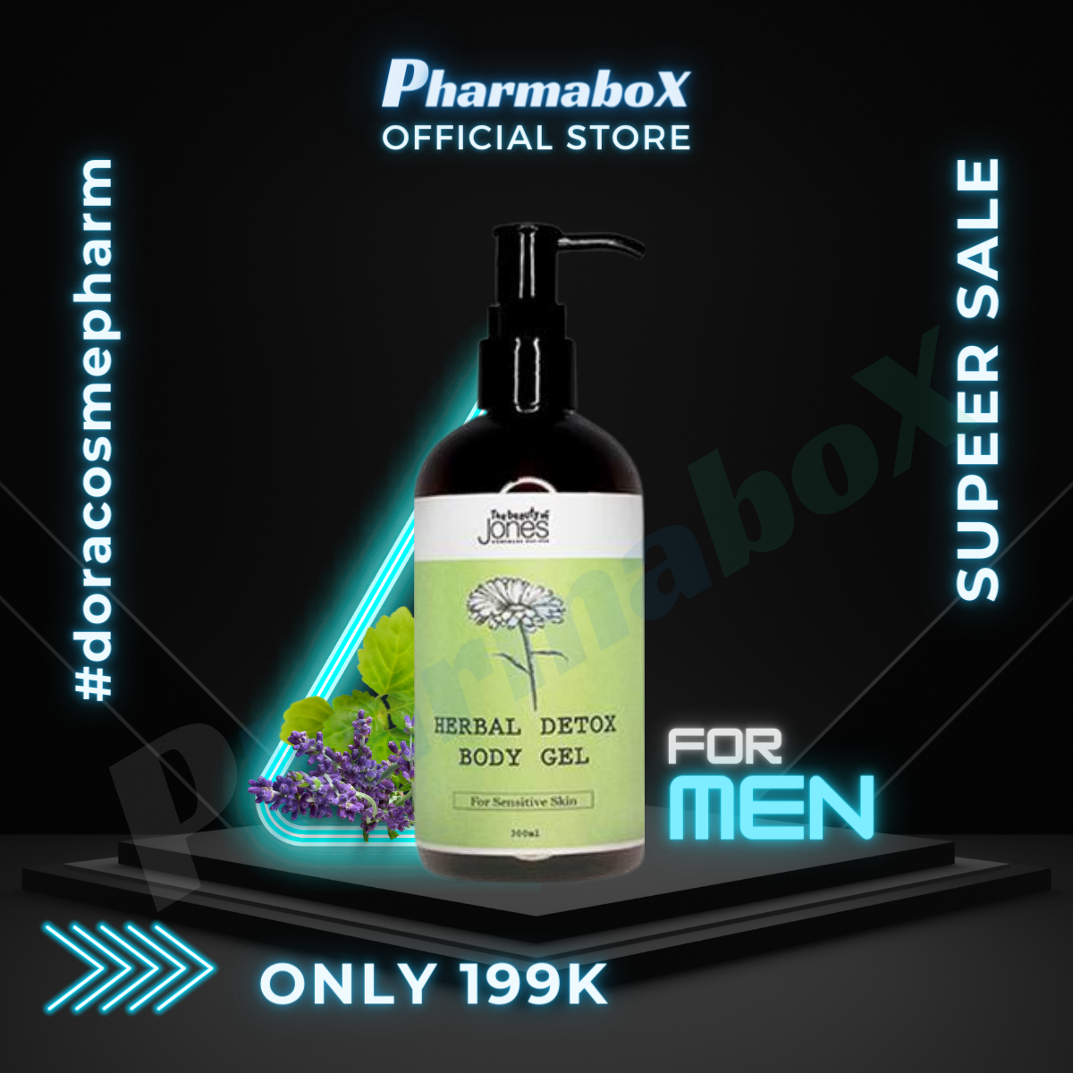 [HCM]Sữa tắm cho nam Herbal Detox Body Gel 300ml