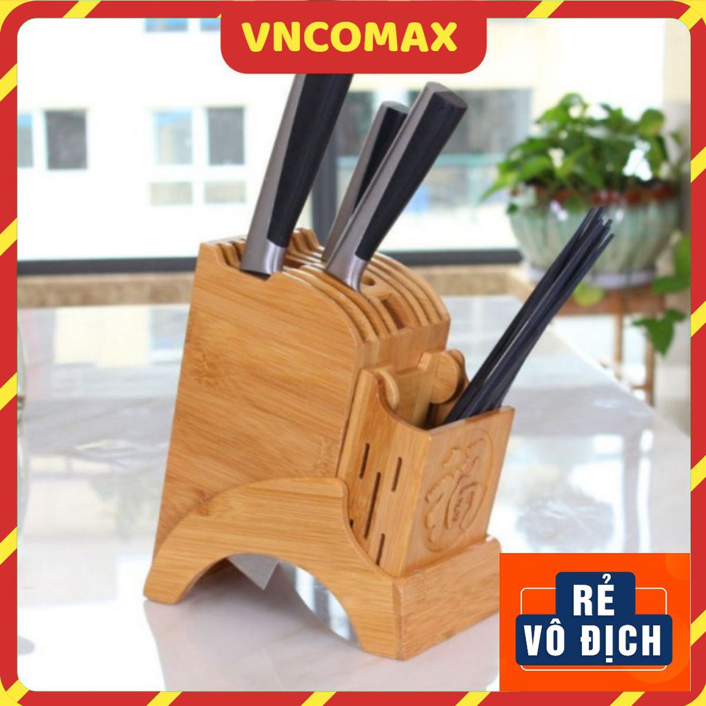 Khay cắm dao kéo thìa đũa bằng gỗ tre tự nhiên để bàn chắc chắn, an toàn, vệ sinh, tiện lợi