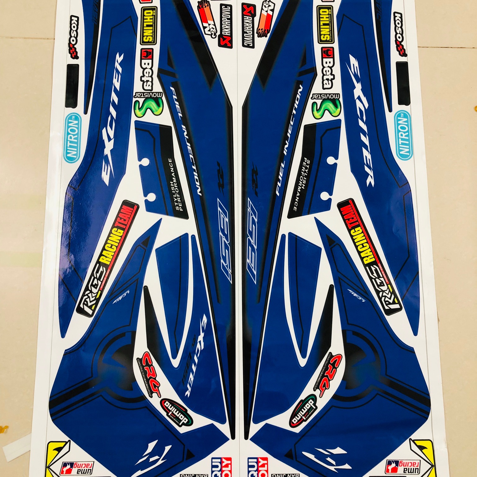 Tem rời exciter 2010 Fi xanh đen
