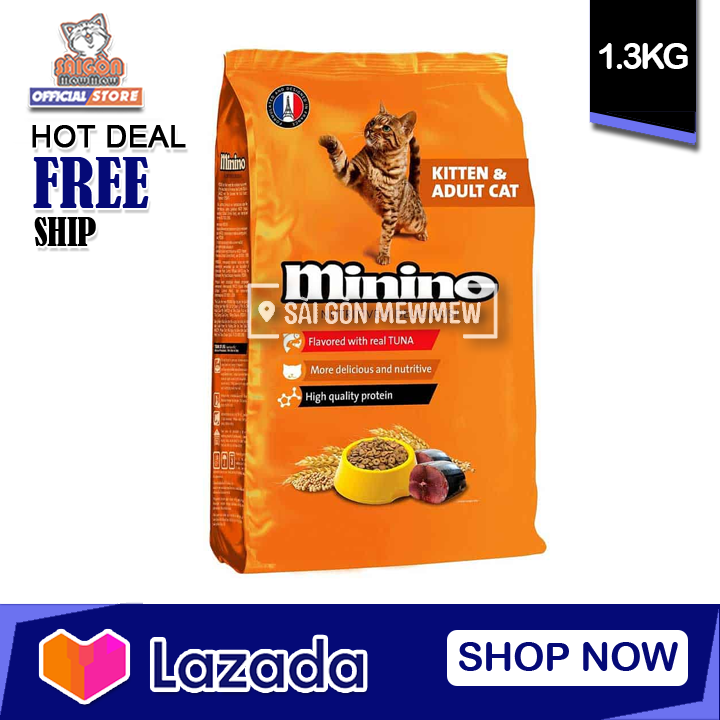 Hạt minino tuna cho mèo túi 1.3kg