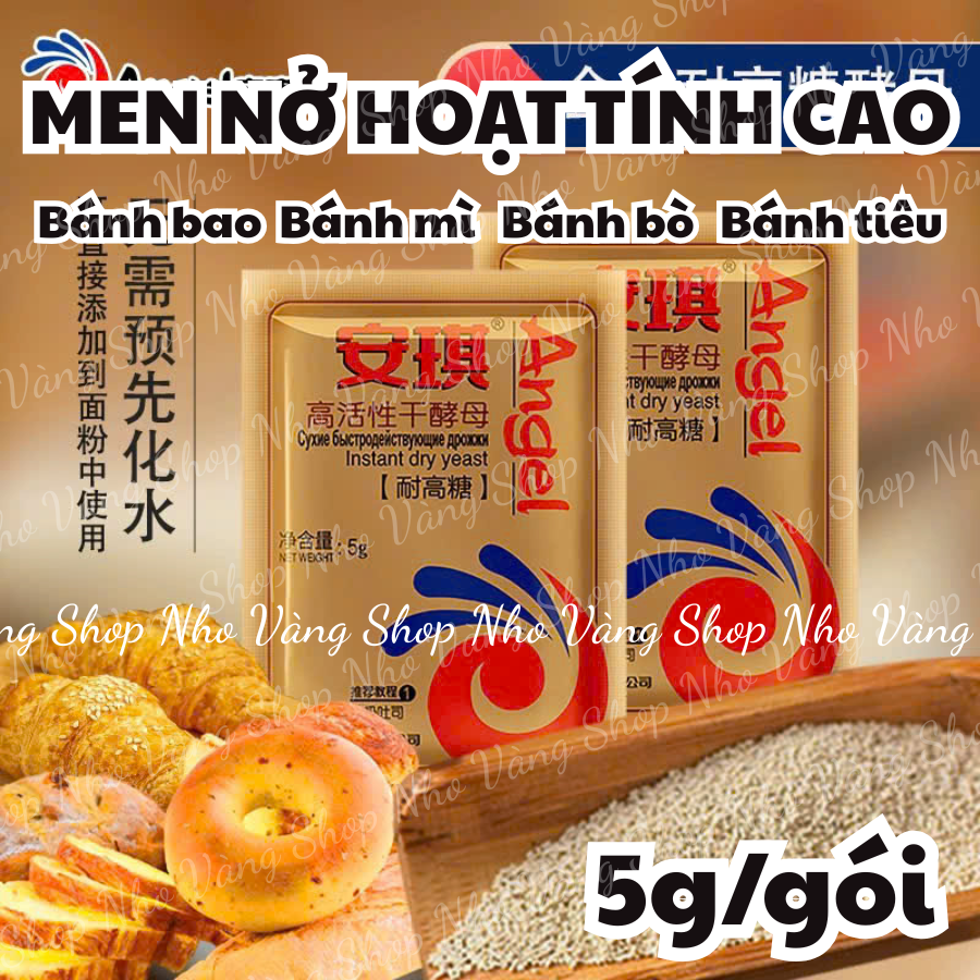 [10 gói] men nở hoạt tính cao bánh bao bánh mì đa năng 5g Angle kim
