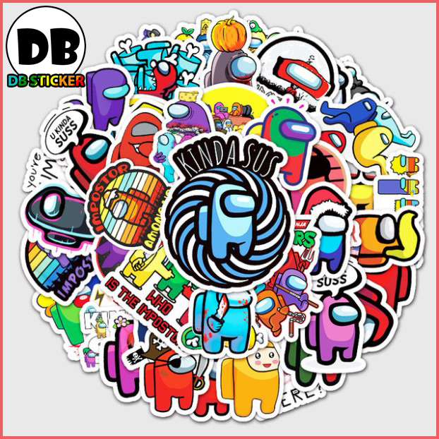 [Set 50 Cái] Sticker dán mũ bảo hiểm hình Among Us - DB.060