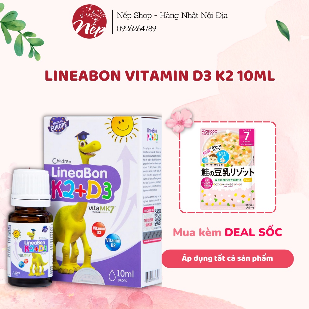 LineaBon vitamin D3 K2 10ml - Vitamin tăng chiều cao cho bé VITAMIN D3