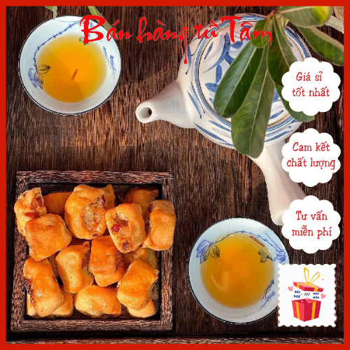 Bánh nướng chả lá chanh giòn ngon đặc sản Hà Nội - bánh chả Hà Nội - đồ ăn vặt online