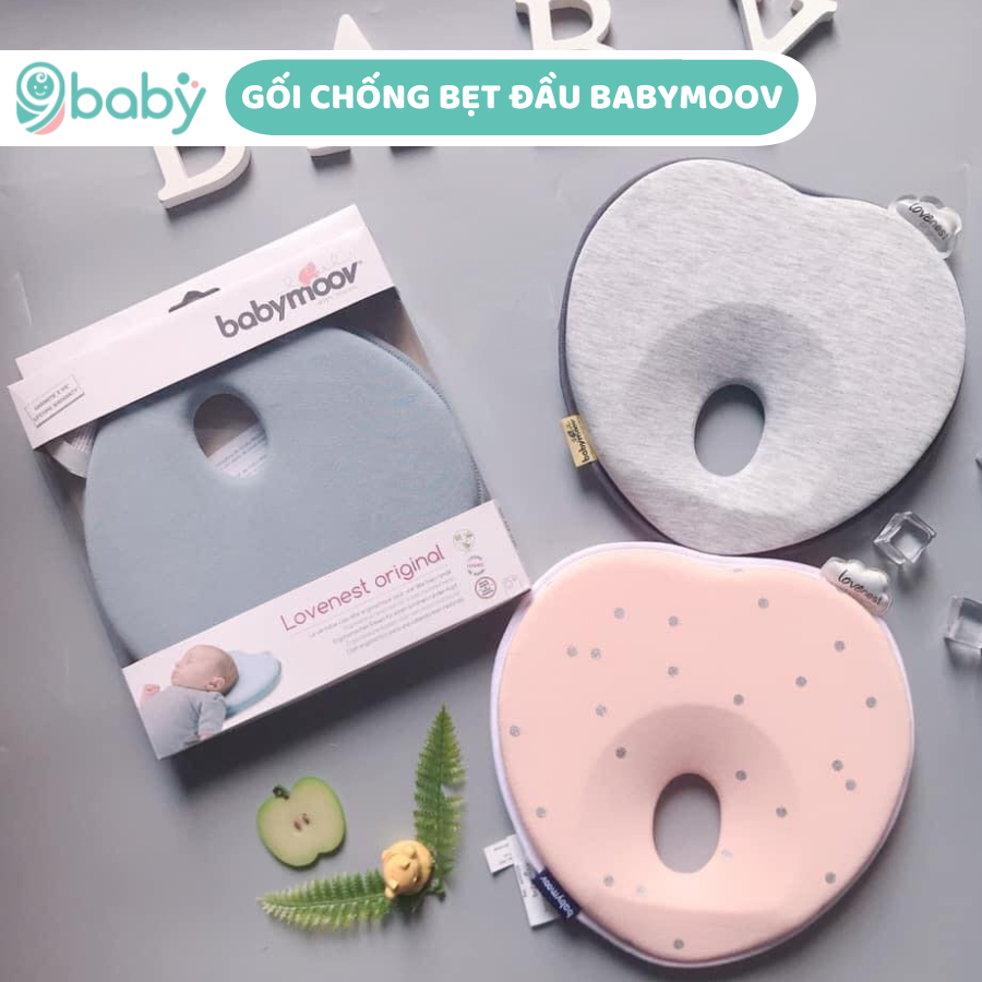 Gối chống bẹp đầu cho bé, gối định hình đầu cho bé Lovenest Babymoov