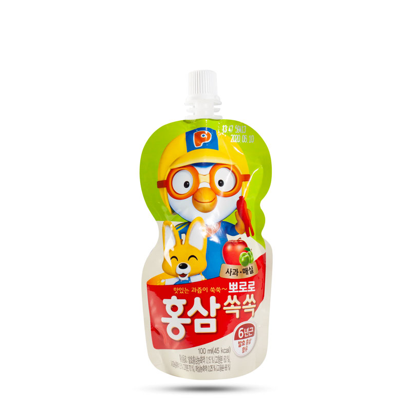 Nước hồng sâm paldo pororo vị táo 100ml
