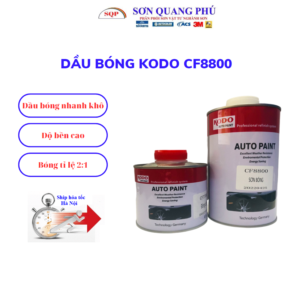 Dầu bóng KODO CF8800 sơn bóng 2K cặp 1.5 lít ( Sơn oto xe máy ) keo bóng 2 thành phần KODO SONQUANGP