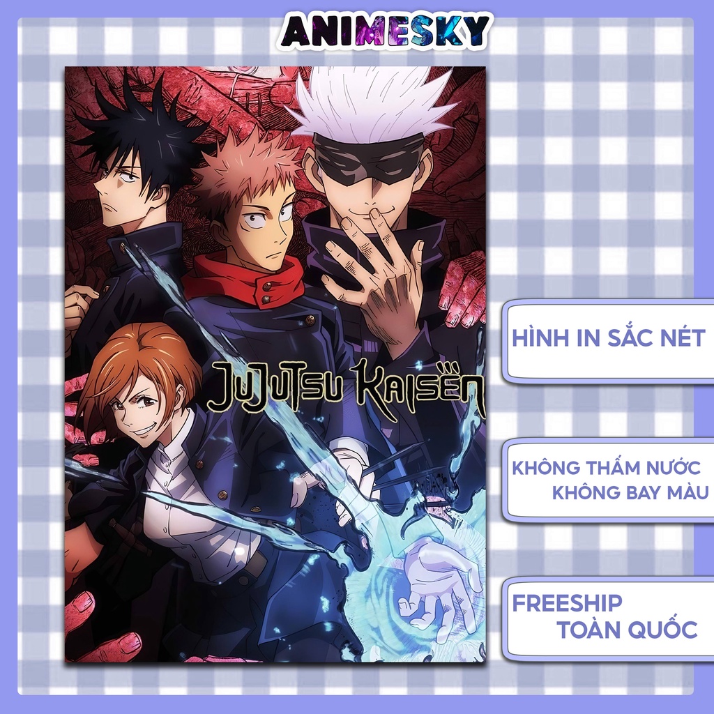 Poster tranh treo tường anime Jujutsu Kaisen Chú thuật hồi chiến