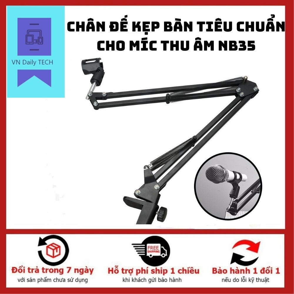 Chân đế kẹp bàn tiêu chuẩn cho míc thu âm nb35. hỗ trợ mic bm900, at100, aq220