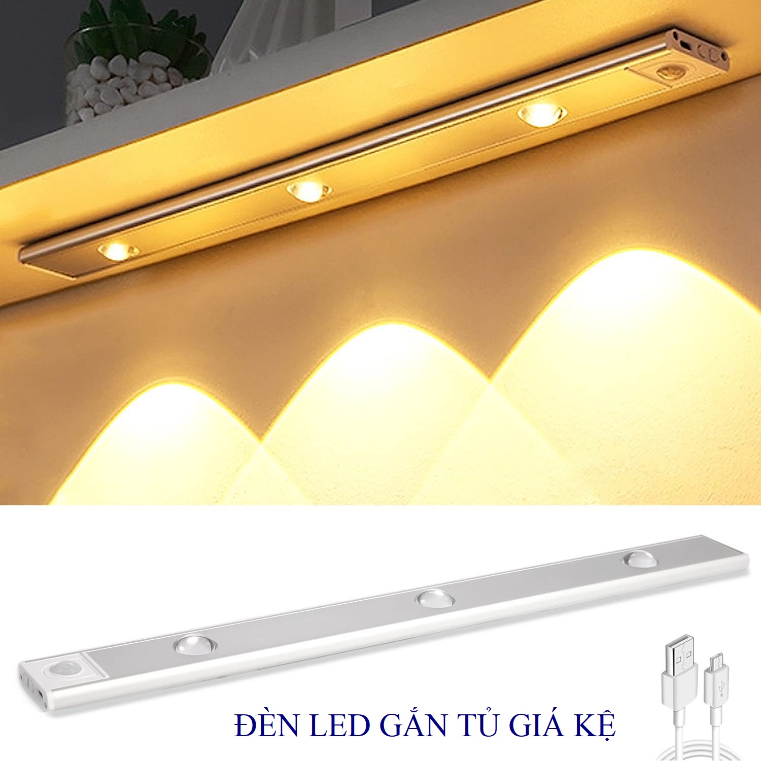Đèn led cảm ứng thông minh không dây gắn giá, tủ , kệ. Đèn tuýp led cảm úng chuyển động, Đèn cảm ứng Đèn tuýp cảm biến, Đèn Cảm Biến Chuyển Động Thông Minh, Gắn Tường, Tủ Đồ, Cạnh Giường, Nhà Bếp, WC