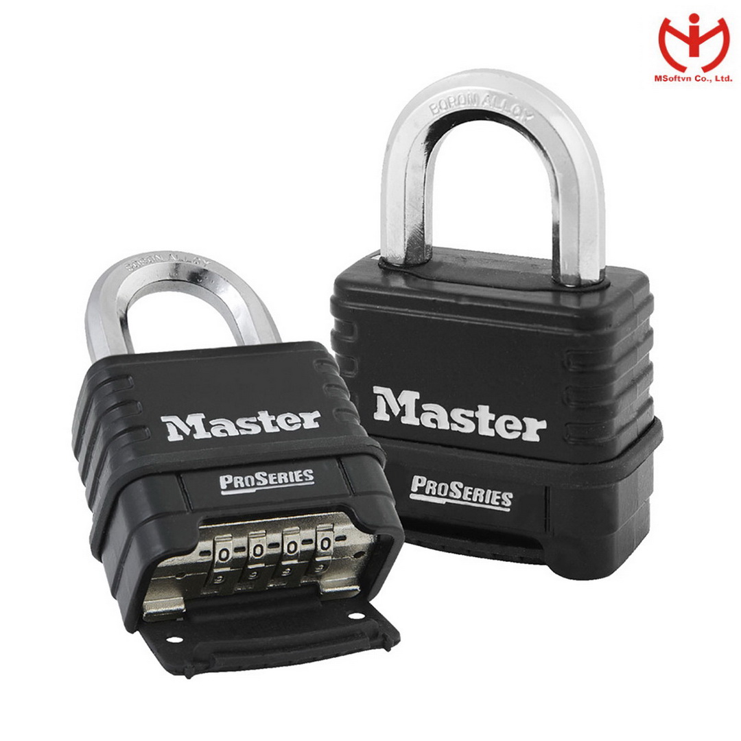 Ổ khóa 4 số master lock 1178 d thân đồng rộng 57mm càng bát giác chống cắt - msoft