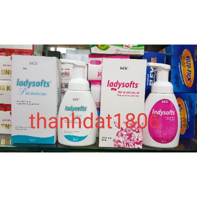 Chai 250ml) Ladysofts dung dịch vệ sinh phụ nữ lacle ladysoft