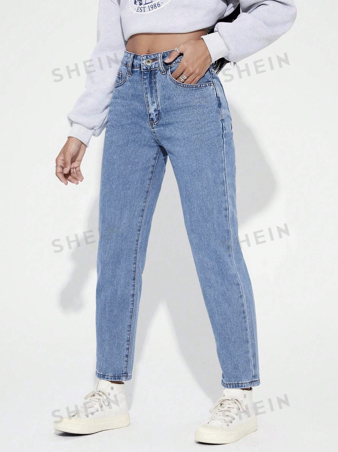 Quần jean nữ baggy xanh nhạt lẻ size ống 9 tấc dong phuong fashion