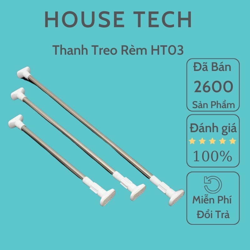 Thanh treo rèm cửa inox không cần khoan tường HT03