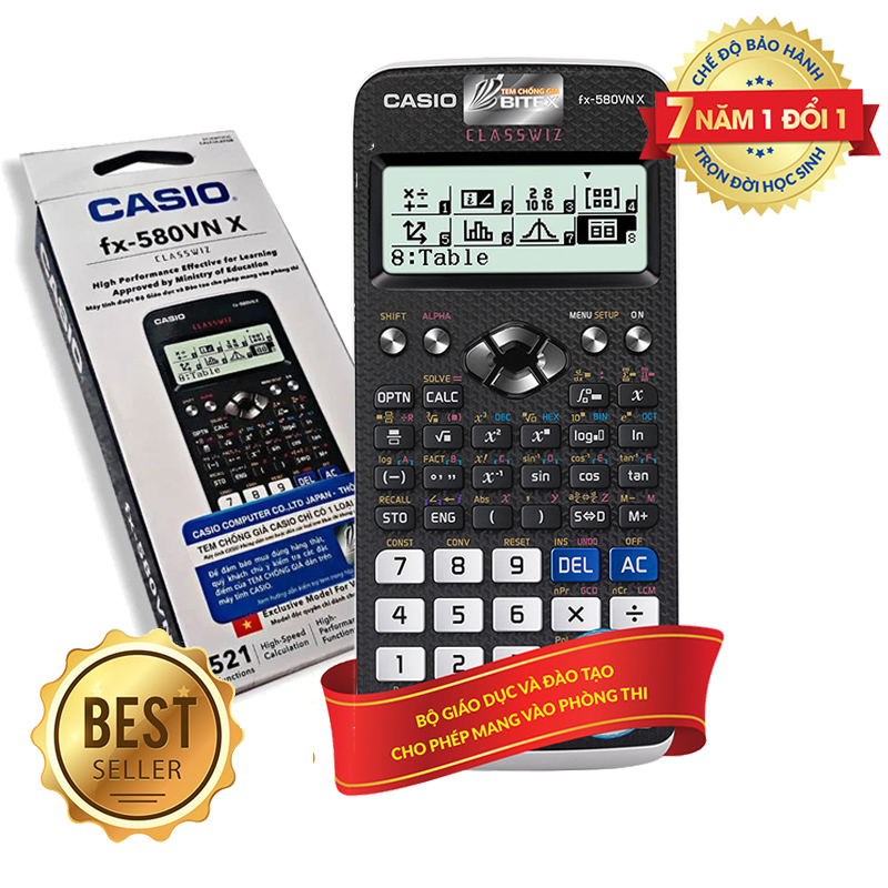 Máy Tính Cầm Tay Casio FX580VN X Chính Háng Máy Tính Cầm Tay Casio Máy Tính Học Sinh Sinh Viên Cấp 2 Cấp 3 Cho Các Kì Thi Tốt Nghiệp Đại Học Chính Xác Kết Quả Nhanh Giải Nhiều Phương Trình Khó Máy Tính Casio 580vn Kế Toán Bỏ Túi