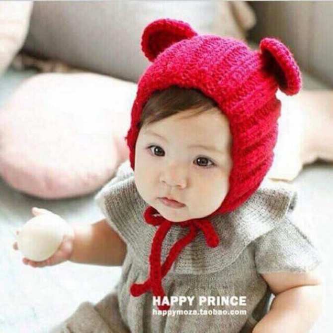 Mũ Len Tai Gấu Cute Dễ Thương Cho Bé Trai Bé Gái