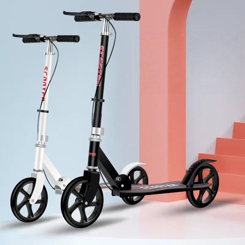 Xe trượt scoter sắt cỡ lớn, có phanh tay, chân chống chịu tải đến 150kg cho thiếu niên, người lớn