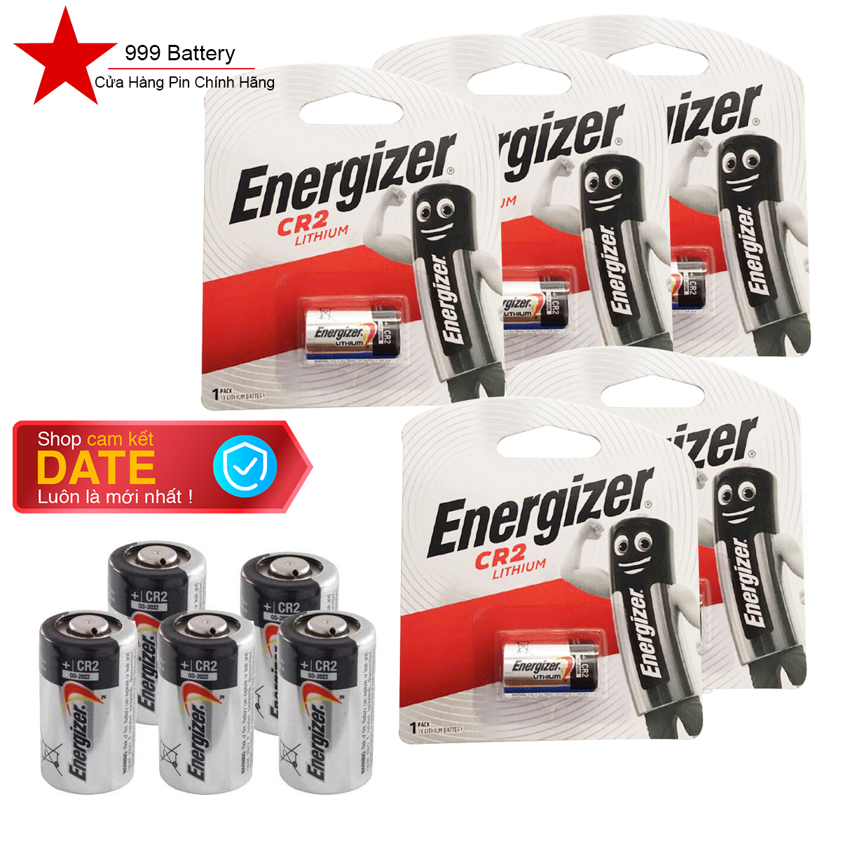 Combo 5 vỉ pin Cr2, pin máy ảnh Cr2 Energizer lithium 3V