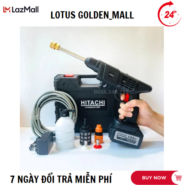 Máy rửa xe không dây dùng pin , súng nước áp lực cao xịt rủa xe ô tô xe máy tưới cây gia dụng, sạc xe hơi, pin lithium công suất cao, tăng tốc mạnh mẽ