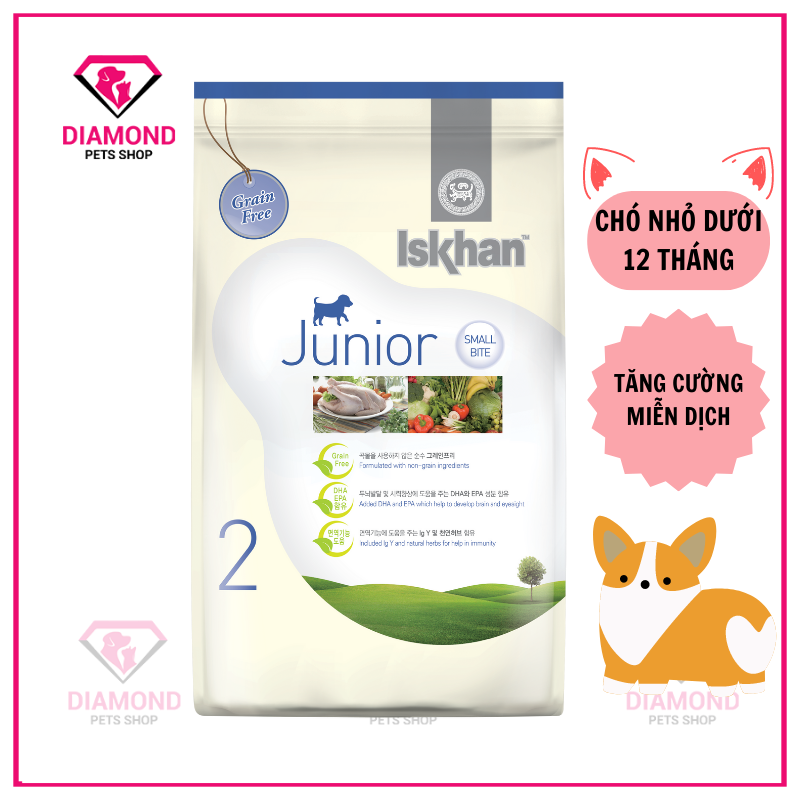 Thức ăn hạt iskhan junior dành cho chó nhỏ túi 1,2kg